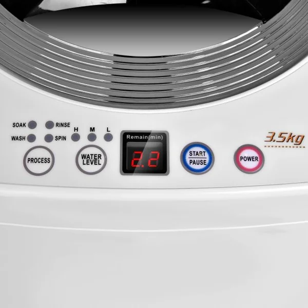 Mini machine à laver 240 W automatique Lave-linge et Essorage 210W Economie d’énergie Capacité 3.5 Kg 43x43x75cm Blanc