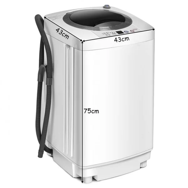 Mini machine à laver 240 W automatique Lave-linge et Essorage 210W Economie d’énergie Capacité 3.5 Kg 43x43x75cm Blanc