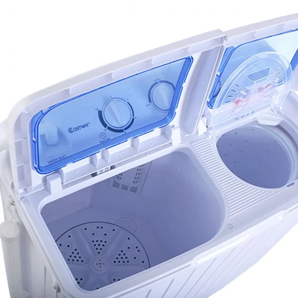 MINI machine à laver 4,5kg Essoreuse Lave-linge double Bac 300W avec minuterie Lavage à sec 3 kg système surchauffe Blanc