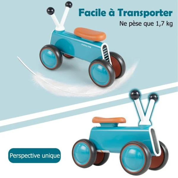 Mini Moto Scooter Vélo d’équilibre Balance pour Bébé 12 à 24 Mois Garçon et Fille Bleu
