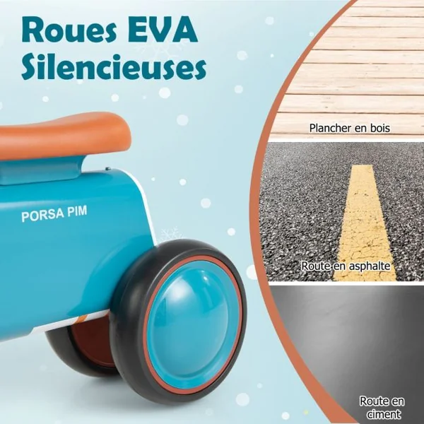 Mini Moto Scooter Vélo d’équilibre Balance pour Bébé 12 à 24 Mois Garçon et Fille Bleu