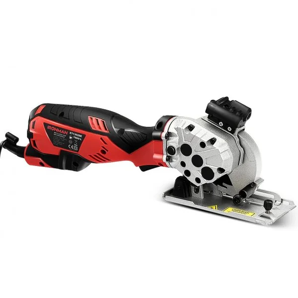 Mini Scie Circulaire Laser à Main Plongeante 705W 3 Lames de 89 mm Poignée Ergonomique Découpe 28,5mm Rouge et Noir