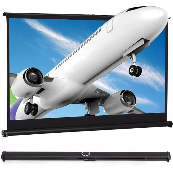Mini écran de projection Toile de Projection enroulable angle ajustable 16 : 9 pour Home Cinéma, réunion, 111 x 62 cm