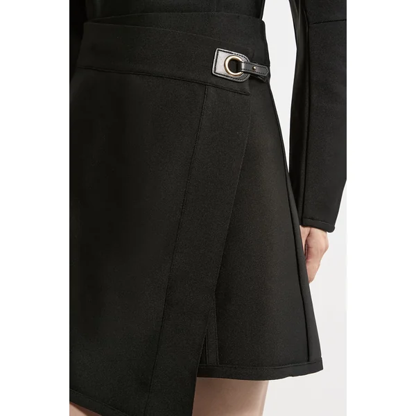 Mini-Jupe Asymétrique Moulante à Bandage pour Silhouette Grande Taille