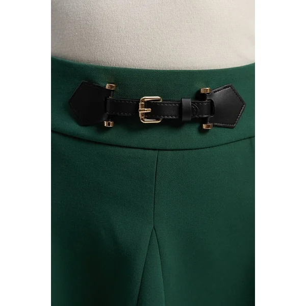 Mini-jupe Évasée Essentielle Compacte à Taille Patte