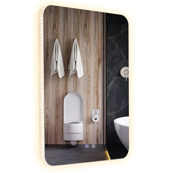 Miroir de Salle de Bain IP44 avec Lumières LED et Antibuée 80 x 60 CM Miroir Mural avec 3 Températures de Couleur Réglables