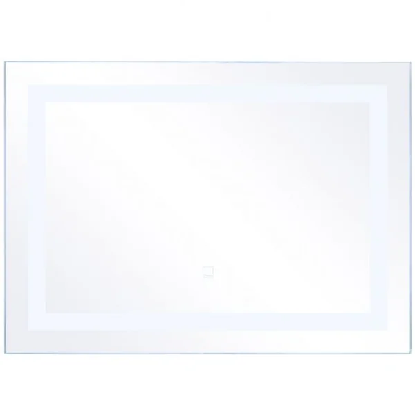Miroir de Salle de Bain Rectangulaire Mural avec Éclairage LED Intégré et Intelligent en Verre, 70x50x5,5cm, Blanc