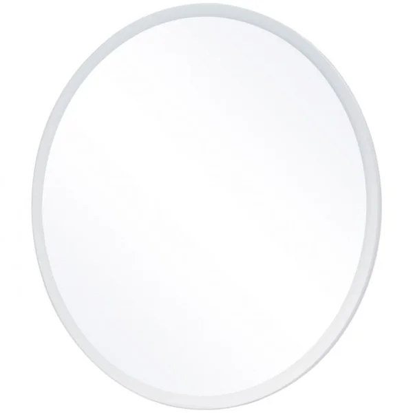 Miroir Mural Ovale Éclairage LED Intégré et Commutateur Intelligent pour Salle de Bain en Verre, 60x60x5,5cm, Blanc