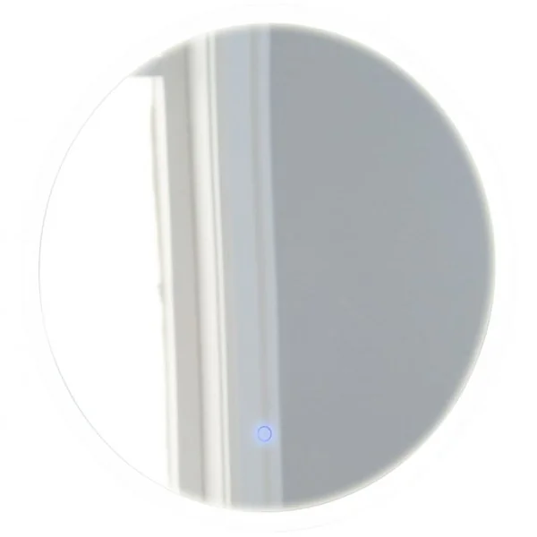 Miroir Mural Ovale Éclairage LED Intégré et Commutateur Intelligent pour Salle de Bain en Verre, 60x60x5,5cm, Blanc