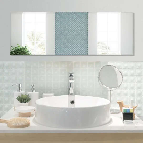 Miroir Mural Psyché Rectangulaire sans Cadre 110 x 38 cm Pleine Longueur Bord Biseauté Suspendu Vertical ou Horizontal