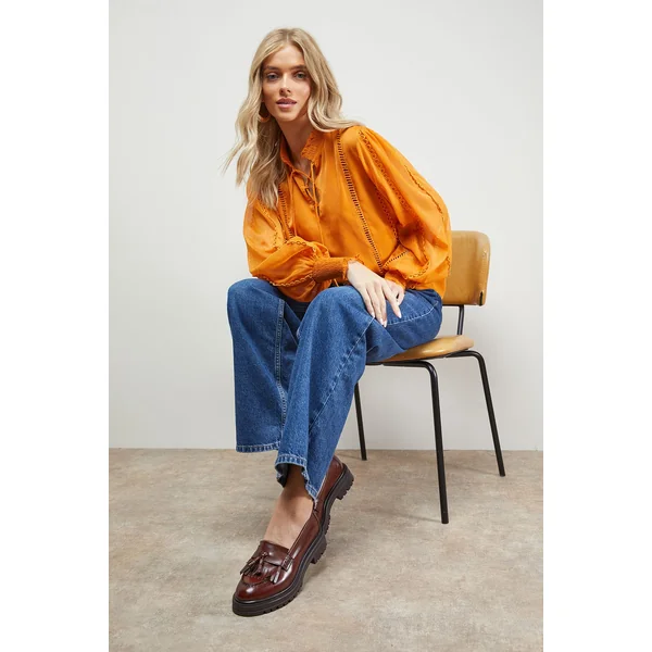 Mocassins Chunky à Pompons en Cuir Véritable Brooker
