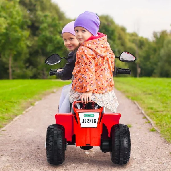 Moto Electrique 20W pour Enfants de 3 à 8 Ans Moto Véhicule alimenté par Batterie 6V Capacité 20KG 72x57x56 cm Rouge
