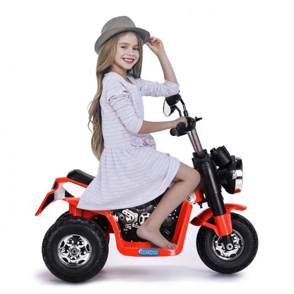 Moto Electrique 20W pour Enfants de 3 à 8 Ans Moto Véhicule alimenté par Batterie 6V Capacité 20KG 72x57x56 cm Rouge