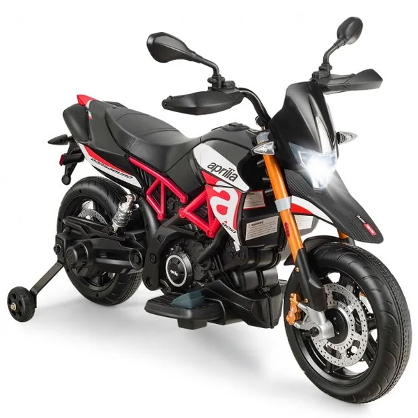 Moto Electrique pour Enfants 12V avec Lumières LED Musique MP3 Roues Antidérapantes 37-95 mois