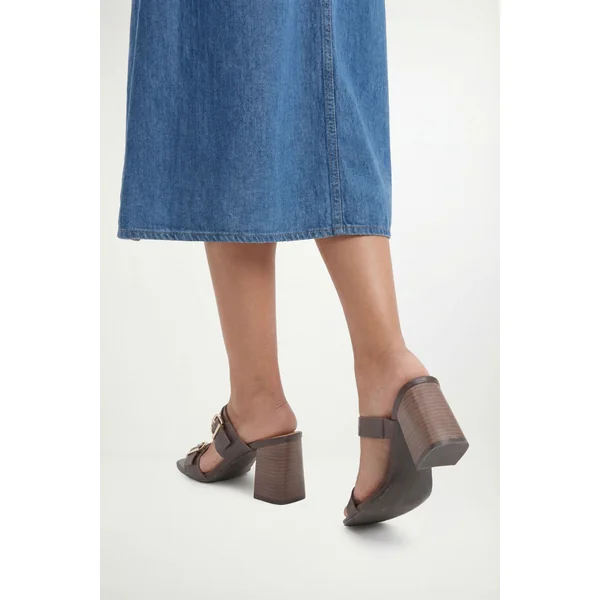 Mules Axel À Talon Bloc En Synthétiquecuir Avec Détail Boucle