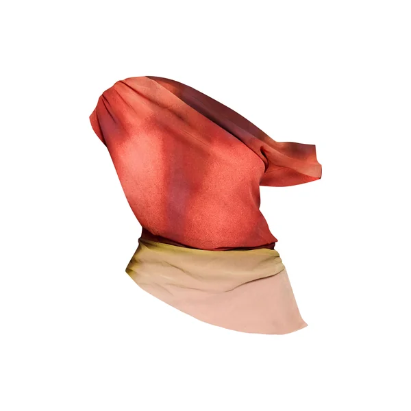 Multicolore Haut Long Drapé Asymétrique En Mousseline