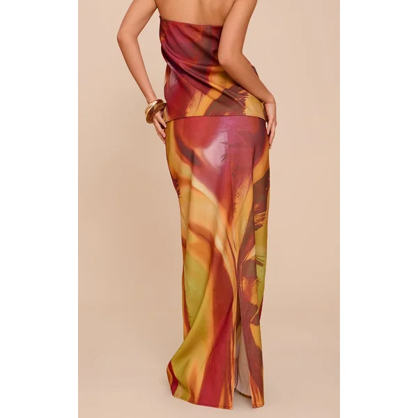 Multicolore Jupe Longue Tissée À Imprimé Fleuri