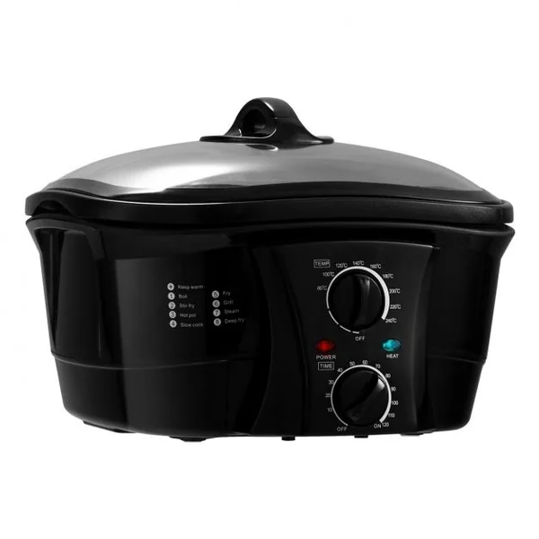 Multi-cuiseur Électrique 8 en 1 Autocuiseur Multifonction 1500W Antiadhésive avec Accessoires Capacité 5L Noir