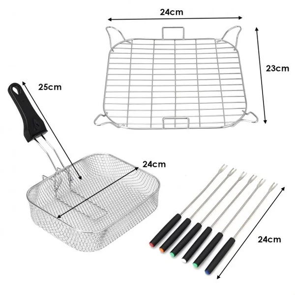 Multi-Cuiseur Électrique 8 en 1 Mijoteuse Multifonction 1500w Fond Antiadhésif Capacité 5 L 335x335x27cm Rouge