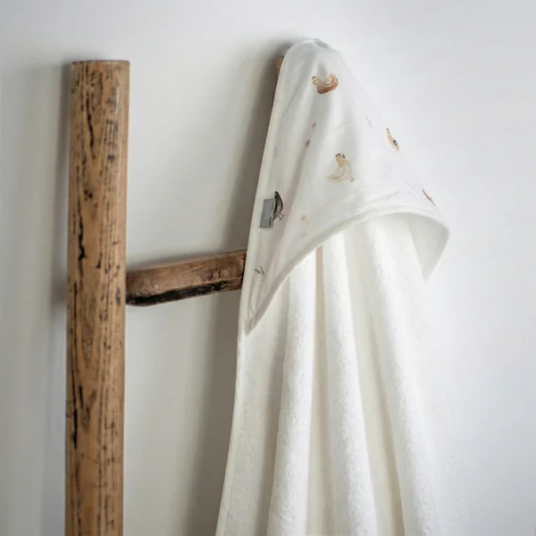 My first baby bath cape in cotton and bamboo, Gallina