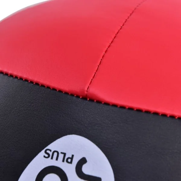 Médecine Ball de 4 kg Balle de Rééducation et Fitness en Cuir Synthétique, 34,5 x 34,5 x 34,5 cm, Rouge et Noir