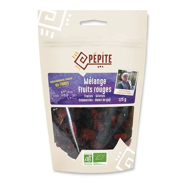 Mélange fruit sec fruits rouges 125g