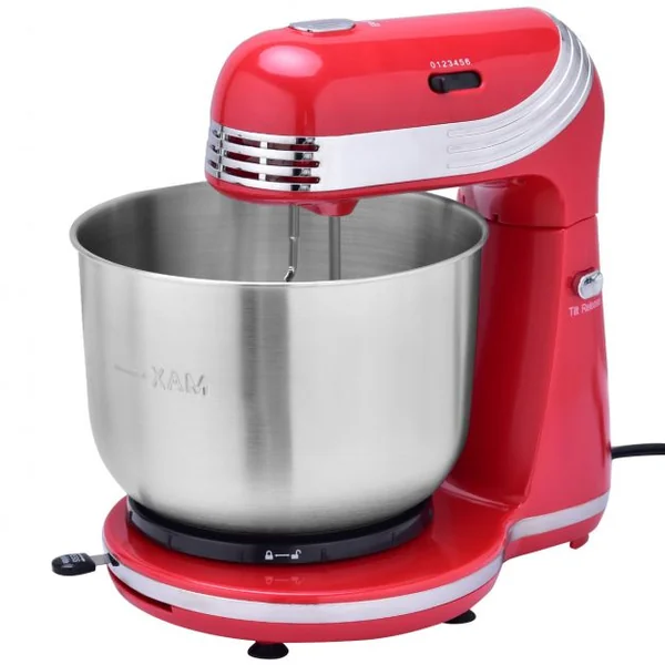 Mélangeur Robot électrique avec fouet, Pétrisseur, Agitateur pour Smoothie, bol 3.5 Litres, 6 vitesses, 250W, 29x20x27cm