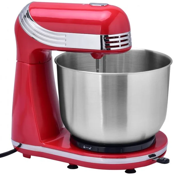 Mélangeur Robot électrique avec fouet, Pétrisseur, Agitateur pour Smoothie, bol 3.5 Litres, 6 vitesses, 250W, 29x20x27cm
