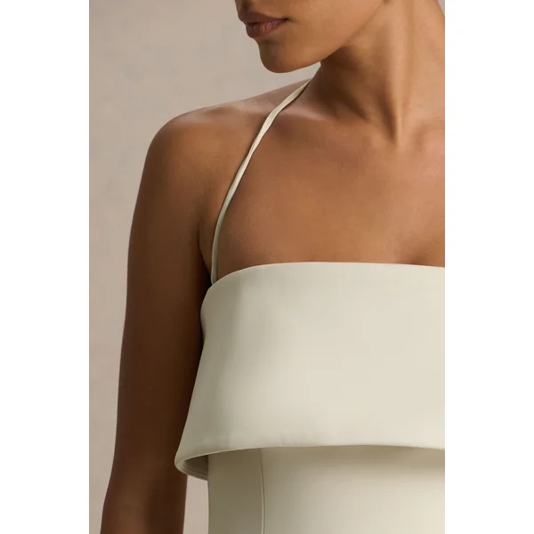 Nelly | Mini-robe nude à col bandeau