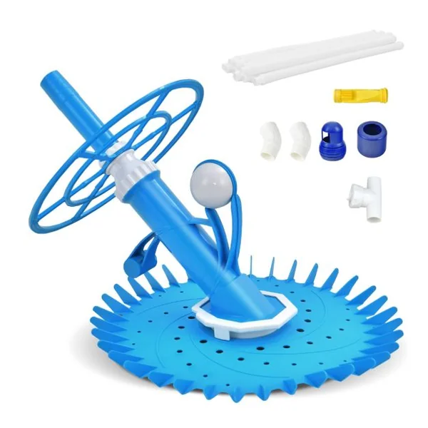 Nettoyeur de Piscine Automatique Robot Aspirateur Automatique Hydraulique avec 10 Tuyaux pour Piscine Hors-sol et Enterrée