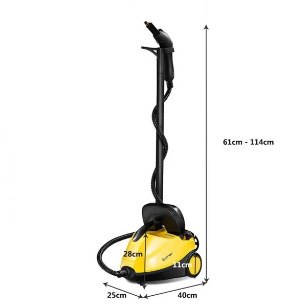 Nettoyeur Vapeur avec 14 accessoire 2000 W 4.0 Bar Capacité d'eau 1.5L Jaune