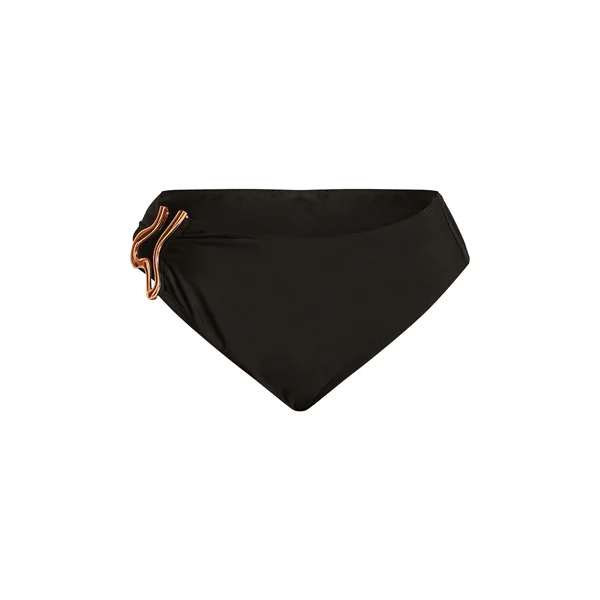 Noir Bas De Bikini Shape À Liseré Vague Doré