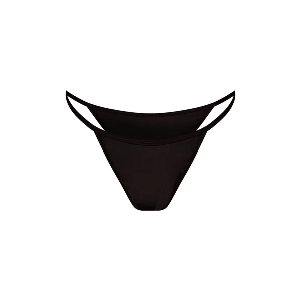 Noir Bas De Bikini Tanga Basique