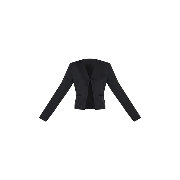 Noir Blazer Boxy Avec Liens À Nouer