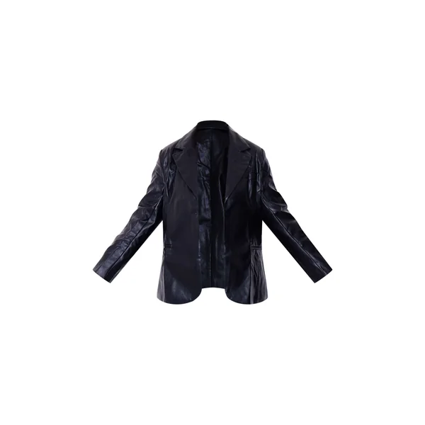 Noir Blazer Grande Taille En Synthétiquecuir