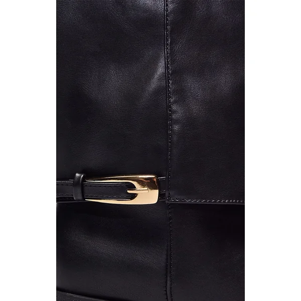 Noir Botte Cavalière Haute À Revers Chocolat