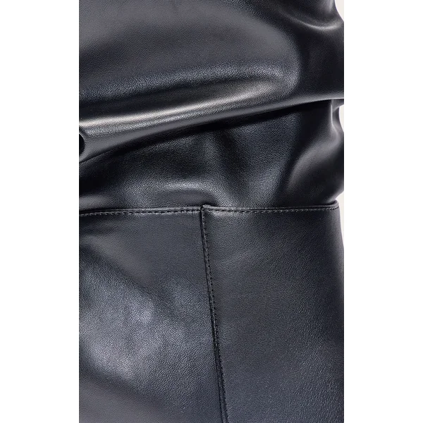 Noir Bottines À Bout Biseauté En Synthétique Froncée