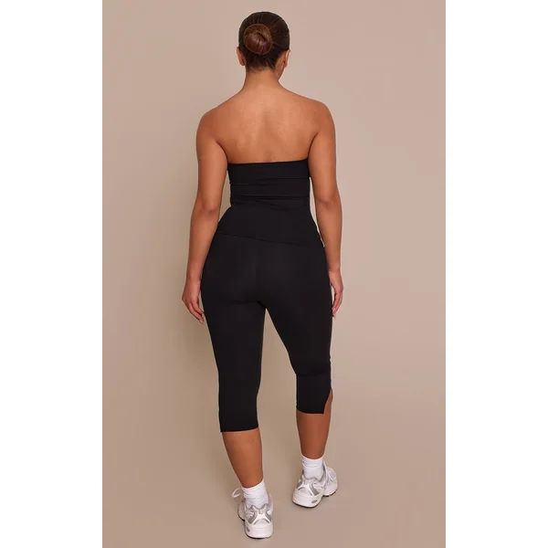 Noir Capri Sculptant À Détails De Bandes Contrastées Shape