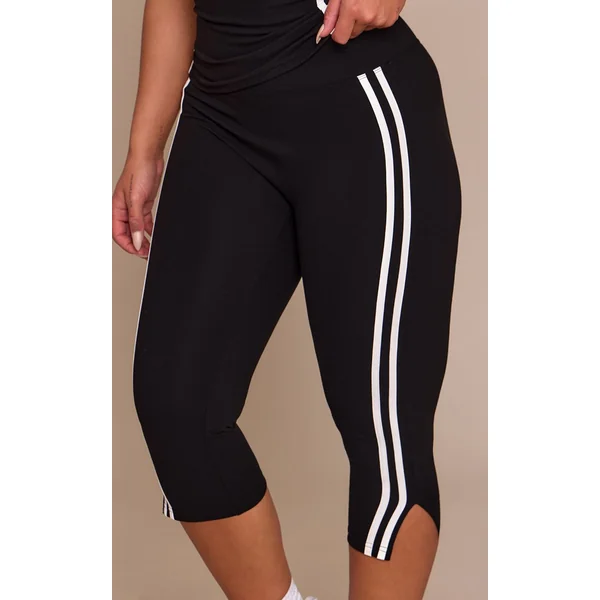 Noir Capri Sculptant À Détails De Bandes Contrastées Shape