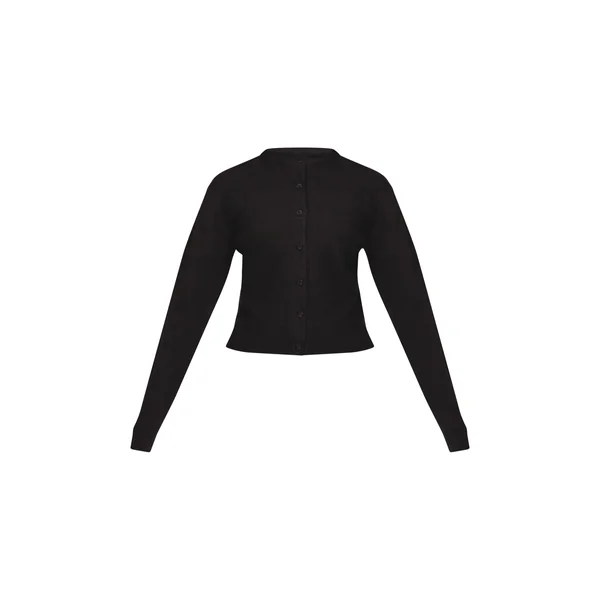 Noir Cardigan Boutonné En Maille Petite