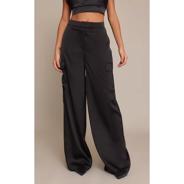 Noir Cargo Large En Satin