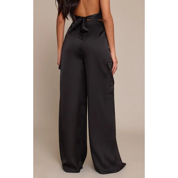 Noir Cargo Large En Satin