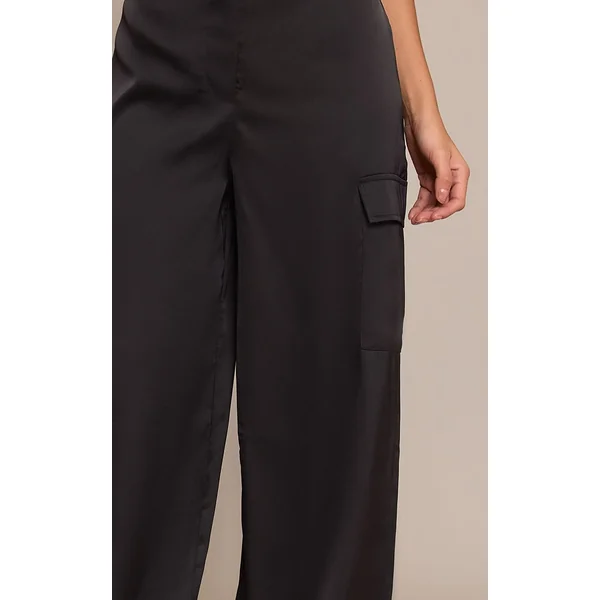 Noir Cargo Large En Satin