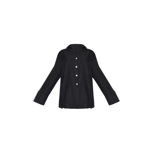 Noir Chemise Oversize Tissée Petite
