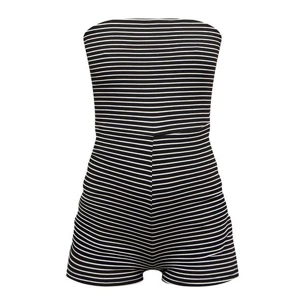 Noir Combinaison Bandeau À Rayures En Jersey