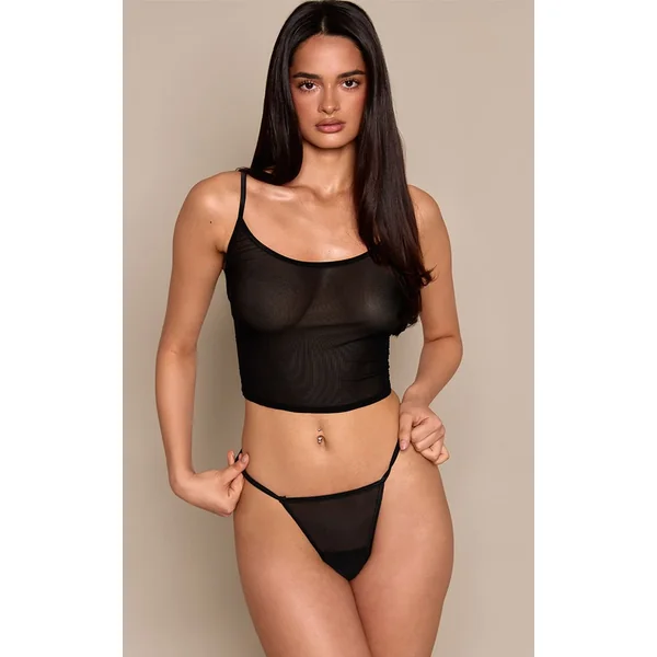 Noir Ensemble Caraco Et Culotte En Résille