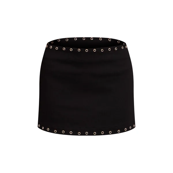 Noir Ensemble Jupe Mini À Œillets Petite Taille