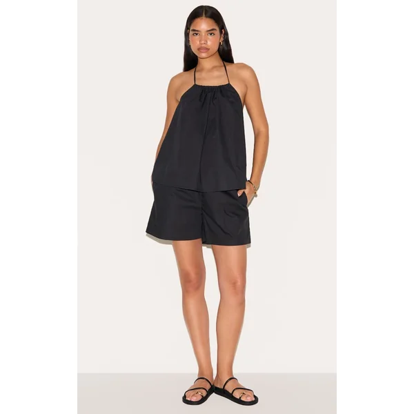 Noir Ensemble Short Ample En Popeline Pour Grande Taille