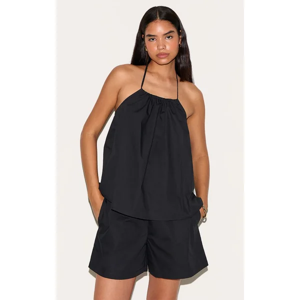 Noir Ensemble Short Ample En Popeline Pour Grande Taille
