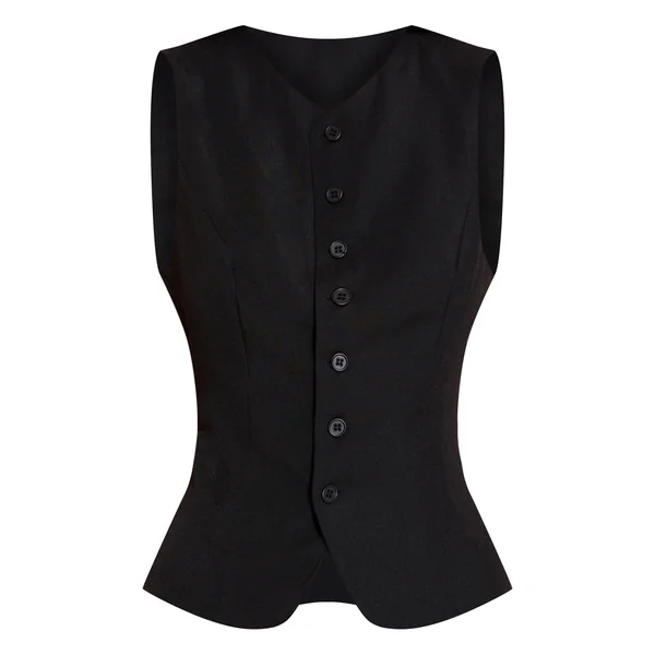 Noir Gilet Ajusté En Tissu Tissé